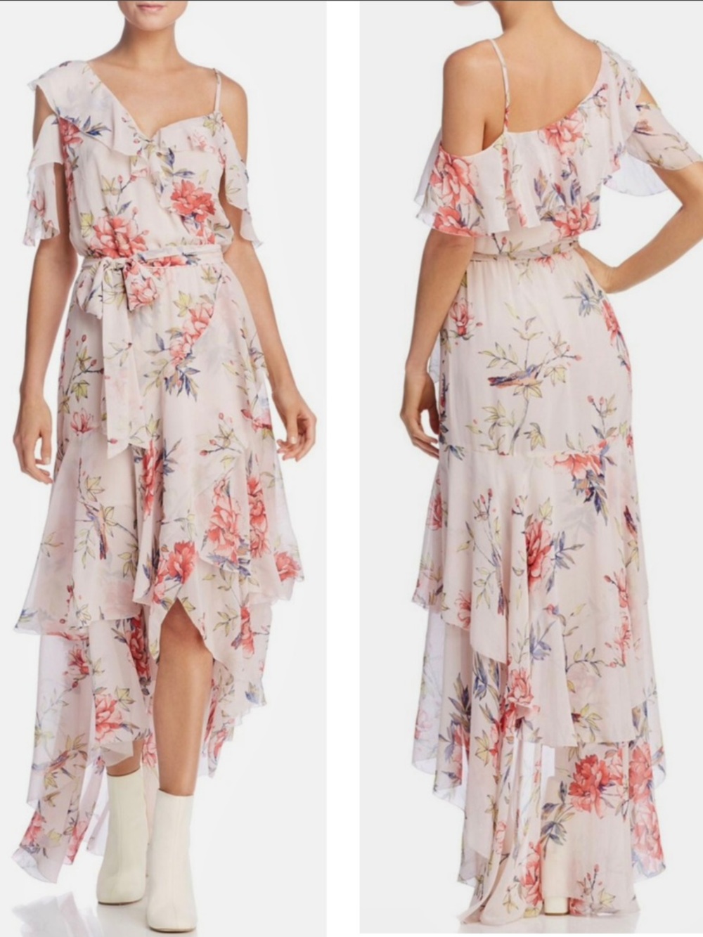 Joie Silk Floral Cold shoulder Dress